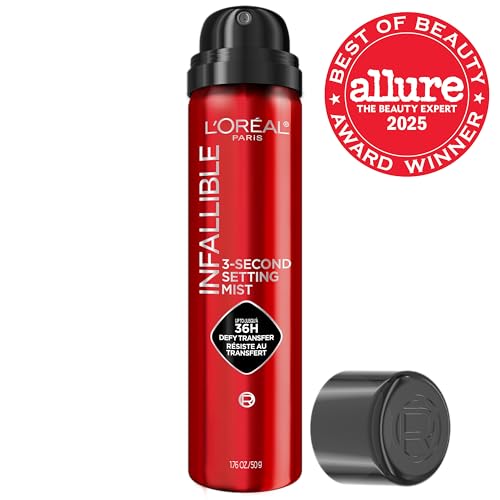 L'Oreal Paris Infallible 3-Second Setting Spray Mist — Microfine Mist for Up to 36HR Wear, Clear