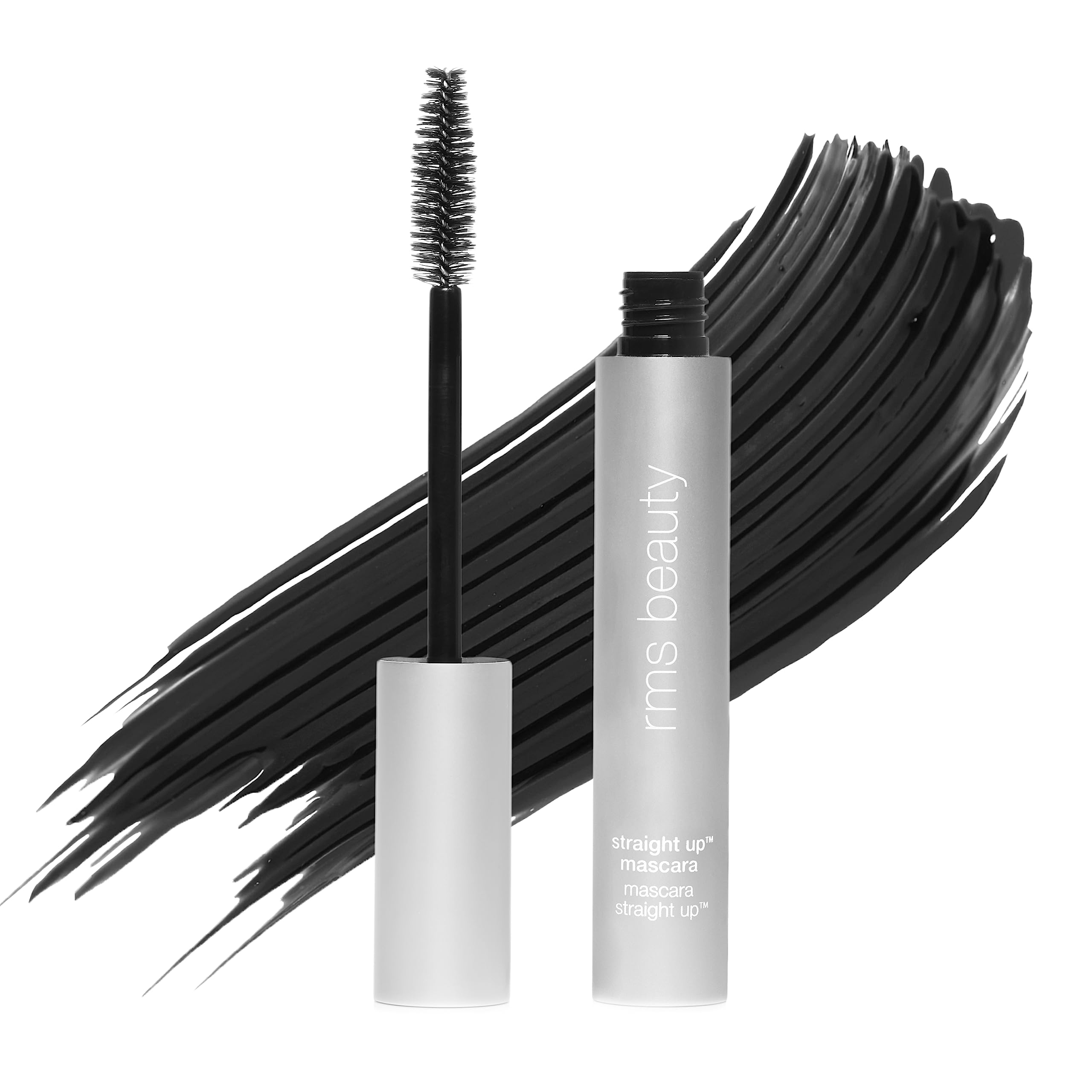 RMS Beauty Straight Up Volumizing Peptide Mascara – Black | Lash-Lengthening, Thickening, Waterproof, Vegan & Cruelty-Free (8ml)